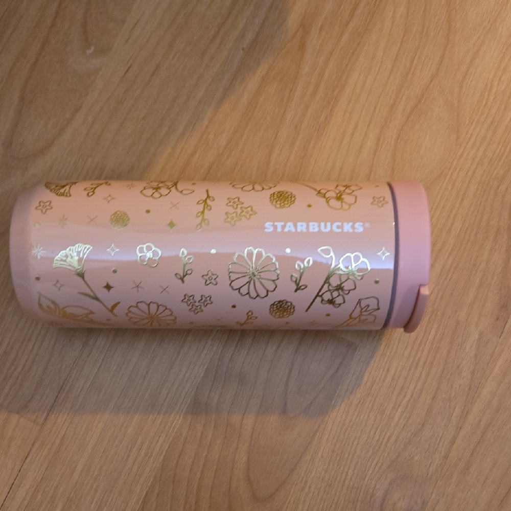 Starbucks Blush and Gold Floral Tumbler